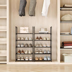 10-Tier Tall Shoe Rack, Adjustable 20-25 Pairs Shoe Shelf Storage Organizer for Entryway Hallway Closet Bathroom Living Room 