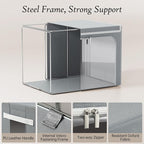 Yecaye Large Clothes Storage Bins with Metal Frame, Foldable Clothing Storage Bin with Lid, Stackable Oxford Fabric Organizer
