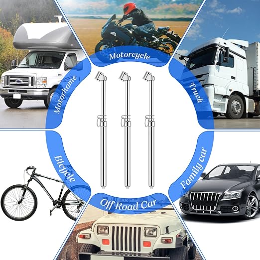 Yunsailing 10 Pcs 10 Pcs Dual Head Tire Pressure Gauge Heavy Duty Truck Tires Air Pressures Gauges with Hook Range 10-150psi, 0.7-10.3bar for Semi Trucks Car Bus Rv Van (Silver)