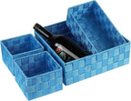 Posprica Woven Storage Baskets for Organizing, Small Black Baskets Cube Bin Container Tote Organizer Divider for Drawer, Clos