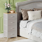Somdot Dresser for Bedroom with 4 Drawers, Storage Organizer Chest of Drawers with Removable Fabric Bins for Closet Bedside L