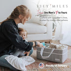 Lily Miles Baby Diaper Caddy - Organizer Tote Bag for Baby Girl Essentials - Baby Shower Basket - Nursery Must Haves - Regist