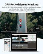 REDTIGER 4K Dash Cam Front and Rear, STARVIS 2 Sensor, 64GB Card Included, 4K/2.5K+1080P Dual Dash Camera for Cars Built-in W