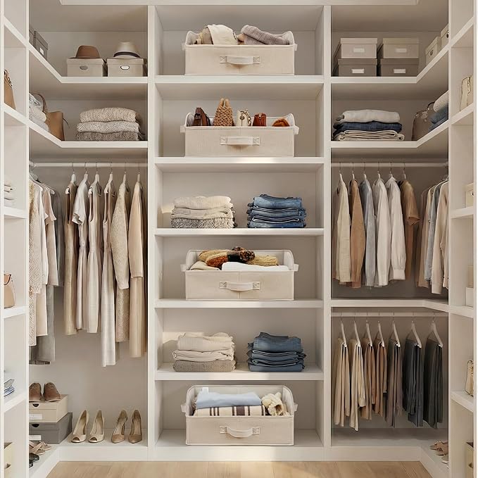 GRANNY SAYS Purse Organizer for Closet, Trapezoid Storage Bins, Closet Organizers and Storage, Decorative Storage Baskets for