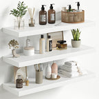 Fun Memories Floating Shelves for Wall 32 Inch Set of 3, Farmhouse Floating Shelves with Invisible Heavy Duty Bracket, 10 Inc