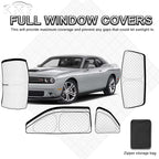 KMF 6pcs Thicken Full Sun Shades for Dodge Challenger 2015-2023 Accessories,Car Window Covers Sunshade for Windshield Side Rear, UV Block Visor Privacy for Car Camping with Storage Bag
