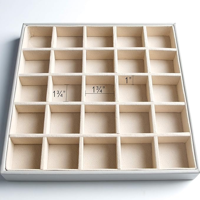 Frebeauty Earring Organizer Classic Jewelry Box 50 Slots Double Layer Jewelry Storage Case with 6 Necklace Hook and Bracelet 