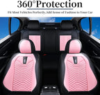 Coverado Car Seat Covers Full Set, 5 Seats Universal Seat Covers for Cars, Breathable Fabric& Faux Leather Auto Seat Cushions