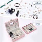 Dajasan Jewelry Boxes for Women Girls, Jewelry Organizer Box, 2-Layer Large Velvet Jewelry Organizer for Rings Necklaces Brac