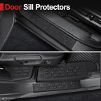 Floor Mats for 2016-2022 Honda Pilot 8 Passengers (No Elite Models), Cargo Mat with Backrest Mat All Weather Protection TPE Car Liner for Honda Pilot Door Sill Guards Accessories