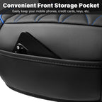 CAR PASS Luxury PU Leather Two Front Car Seat Covers, Waterproof Seat Covers Compatible with Front Seat Armrests, Airbag Comp