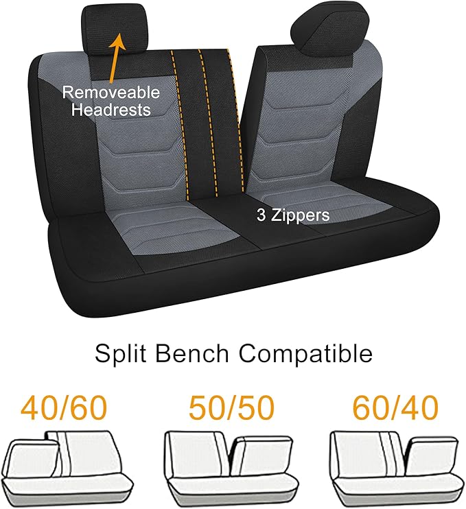 3D Air Mesh Car Seat Cover Full Sets Washable and Breathable Premium Cloth Automotive Vehicle Seat Covers for Cars Interior, 
