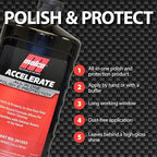 Malco Accelerate All-in-One Polish & Protection - One-Step Car Polishing Compound Designed to Remove Light to Medium Paint Defects/Deep Glossy Finish with 90-Day Protection (261032)