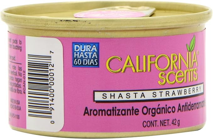 California Scents Spillproof Organic Air Freshener, Shasta Strawberry, 1.5 Ounce Canister (Pack of 4)