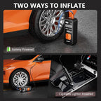 Tire Inflator Portable Air Compressor - 4X Faster Inflation, 150PSI Air Pump for Car Tires with Digital Pressure Gauge/LED Light, Portable Tire Inflator for Car, Moto, Bike, Ball, etc