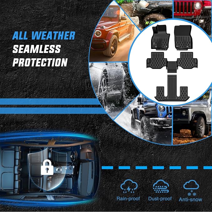Nilight TPE Floor Mats for Mazda CX-90 & CX90 PHEV 7 Seats 2024 2025 2026 All Weather Custom Fit Heavy Duty Floor Liners