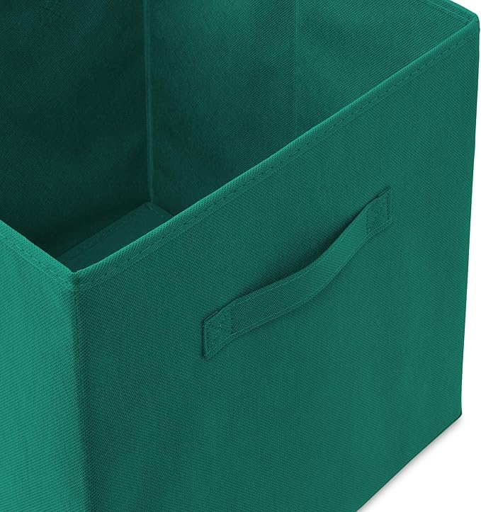 Casafield Set of 6 Collapsible Fabric Cube Storage Bins, Teal - 13" Foldable Cloth Baskets for Shelves, Cubby Organizers & Mo