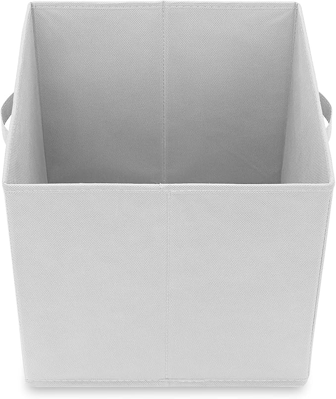 Casafield Set of 6 Collapsible Fabric Cube Storage Bins, White - 13" Foldable Cloth Baskets for Shelves, Cubby Organizers & M