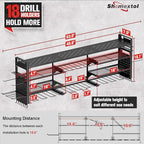 49.8" W Super Large Power Tool Organizer Wall Mount,4-Layer Heavy Duty Tool Storage with 18 Cordless Drill Holder,600 lb Capa