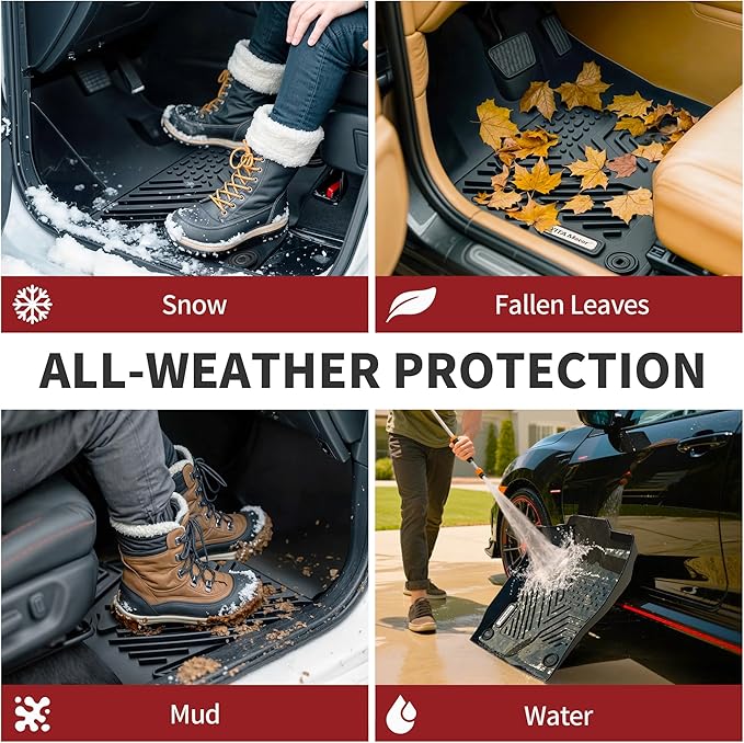 YITAMOTOR Floor Liner and Cargo Mats Fit for Honda Odyssey 2018-2026 Mini Passenger Van, All Weather TPE Car Floor Liners,Durable Anti-Slip Accessories, 1st & 2nd & 3rd Row & Cargo Liner, Black