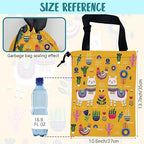 Car Garbage Bag Llama Flowers and Birds Drawstring Car Trash Bag Hanging for Back Seat with Adjustable Buckle Canvas Vehicle Trash Can Easy-to-Install