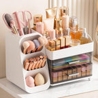 Large Capacity Makeup Organizer Countertop with Makeup Brush Holder for Vanity, Thickened Material, Bathroom Countertop Organ