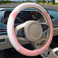 Fashion Cat Ear Leather Steering Wheel Cover Women Girl 15"(38cm) Universal Fit Auto D Shaped Leather Steering Wheel Covers (
