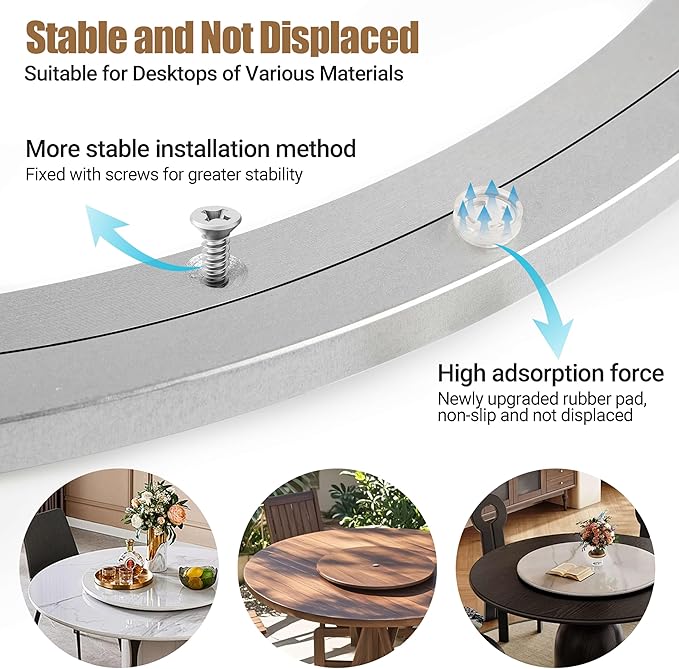 20 Inch Lazy Susan Bearing Heavy-Duty Aluminium Alloy Turntable Bearing, Mute Turntable Ball Bearing, Lazy Susan Rotating Tur