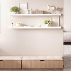Ballucci Floating Shelves, 55" Wood Wall Shelf Set of 2, with Invisible Brackets for Bathroom, Living Room, Bedroom, Kitchen,