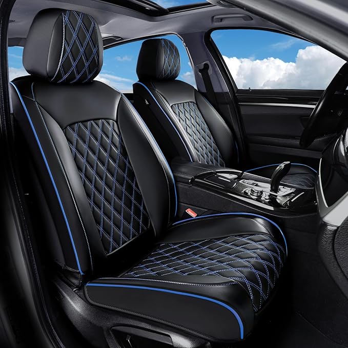 Huidasource Car Seat Covers Front Seats, Leather Front Seat Covers, Truck Seat Covers Universal Fit Front Seat, Airbag Compat