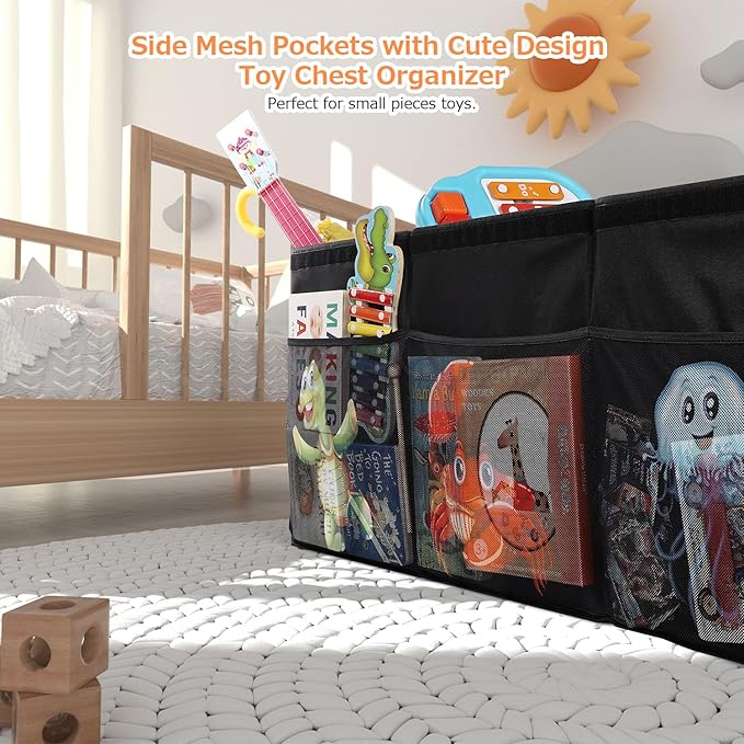 Extra Large Toy Box, Collapsible Sturdy Toy Storage Organizer with Lids, 155L Storage Box for Boys Girls, 42"x16"x14" Kids Bi