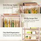 Ulif E1 Heavy Duty Closet Garment Rack, 6 Tiers Adjustable Metal Freestanding Expandable Clothing Storage with 4 Hanger Rods,