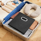 MAX Houser Fabric Storage Bins Cubes Baskets Containers with Dual Plastic Handles for Home Closet Bedroom Drawers Organizers 