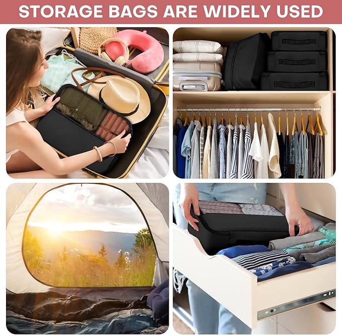 SDGFUI 8 PCS Compression Packing Cubes for Travel Women, Compression Organizer for Luggage Space Saving Travel Essentials and