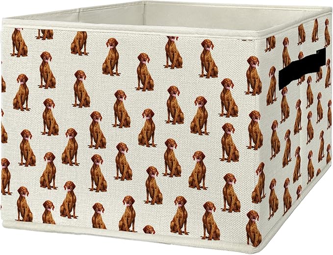 Vizsla Gifts Storage Bins & Boxes with Handles, Dog Mom Dad Lovers Gifts for Women Men Foldable Basket for Organizing, Dog Co