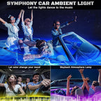 RGB Acrylic Interior Car LED Strip Light with Wireless APP, 10 in 1 with 175 inches 593 LEDs Neon LED Strip Light, 16 Million Colors Dynamic Music Sync Car Ambient Lighting Kits