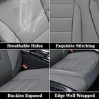 Coverado Seat Covers Full Set, Seat Covers for Cars, Gray Car Seat Cover, Waterproof Car Seat Protector, Nappa Car Seat Cushi