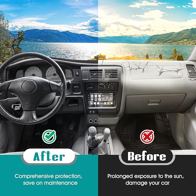 FIILINES Dash Cover for 1998-2004 Toyota Tacoma, Dashboard Mat Accessories Dash Cover Sunshade Nonslip Mesh Protector No Glar
