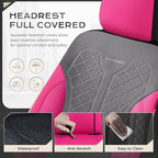 Coverado Car Seat Covers Full Set, Leather Seat Covers, Rose Automotive Protectors 5-Seat, Luxury Universal Fit Seat Covers f