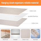 Large Hanging Sweater Organizer for Closet,Collapsible 6-Shelf Hanging Closet Shelves with Drawers, Washable (Beige -6 Shelf-