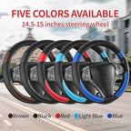 Non-Slip Car Nappa Leather Steering Wheel Cover,Universal Car Accessories Women Men Fit 14" 1/2-15" Suvs/Vans/Sedans/Cars/Tru