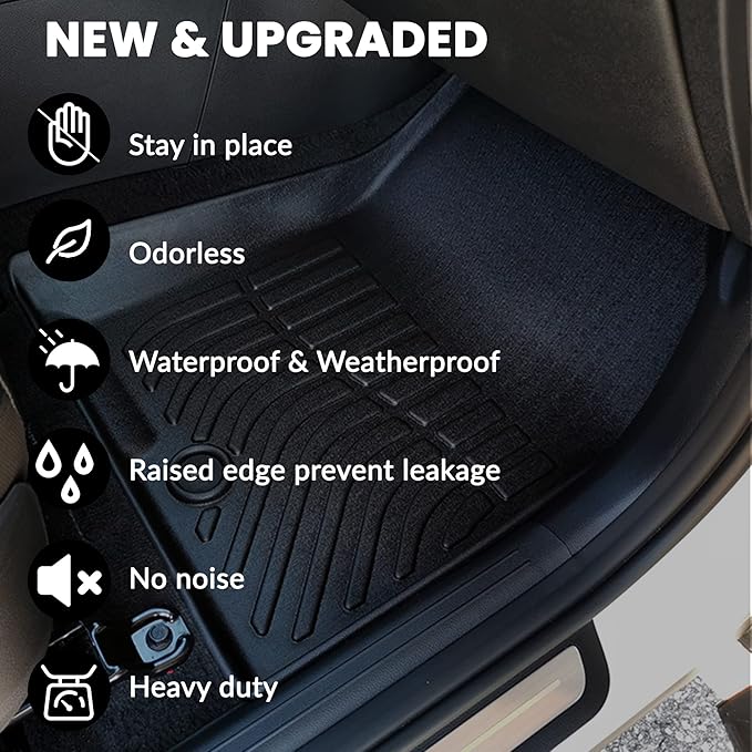 Auxko All Weather Floor Mats Fit for Kia Sportage Hybrid 2023 2024 2025 2026 TPE Rubber Liners Accessories All Season Guard Odorless Floor Mats