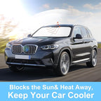 TINGLU Sun Shade for BMW X3 2018-2025 2026 Accessories Windshield Sun Shade Window Shade UV Rays Protection Sun Visor Cover with Steering Wheel Sunshade Storage Bag