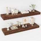 40 Inch Floating Shelves, 12" Deep Floating Shelf Wall Mounted, 40" Wall Shelves, Rustic Deep Bookshelf, Extra Deeper & Thick