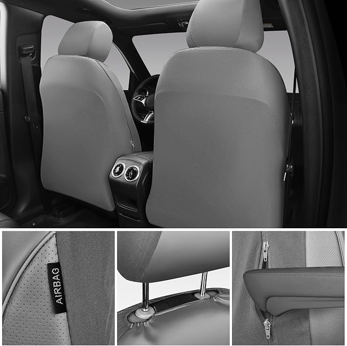 CAR PASS 3D Foam PU Leather Car Seat Covers, Universal Seat Covers Full Sets for Trucks SUV Sedan Automotive Seat Covers Armr
