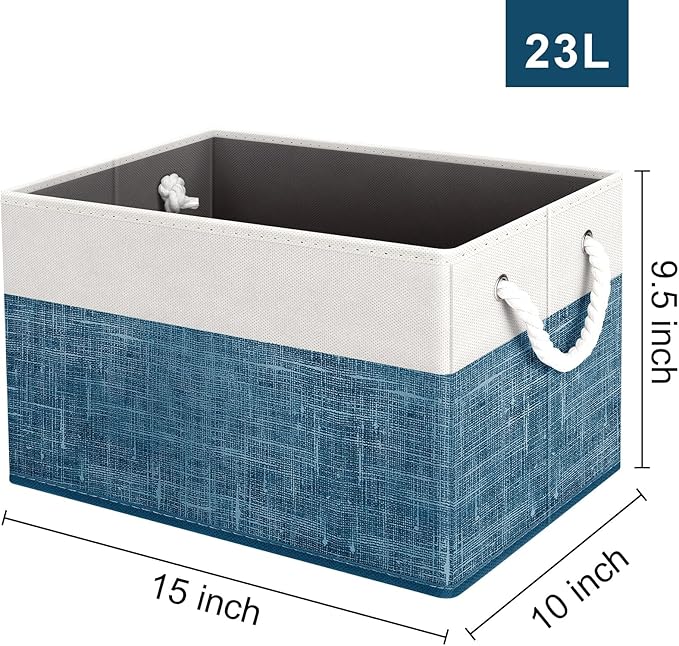 Fab totes Storage Bins [6-Pack], Foldable Storage Baskets for Organizing Toys, Books, Shelves, Closet, Large Storage Box with