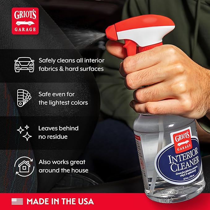Griot's Garage Interior Cleaner Spray for Car Seats, Carpet, Upholstery Fabric, Floor Mat, Vinyl, Dashboard, Ideal for Truck,