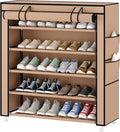 Laiensia 5-Tier Vertical Shoe Rack Organizer, Space Saving Shoe Storage Organizer, Non-Woven Cover Shoe Shelf Holds 20-25Pair