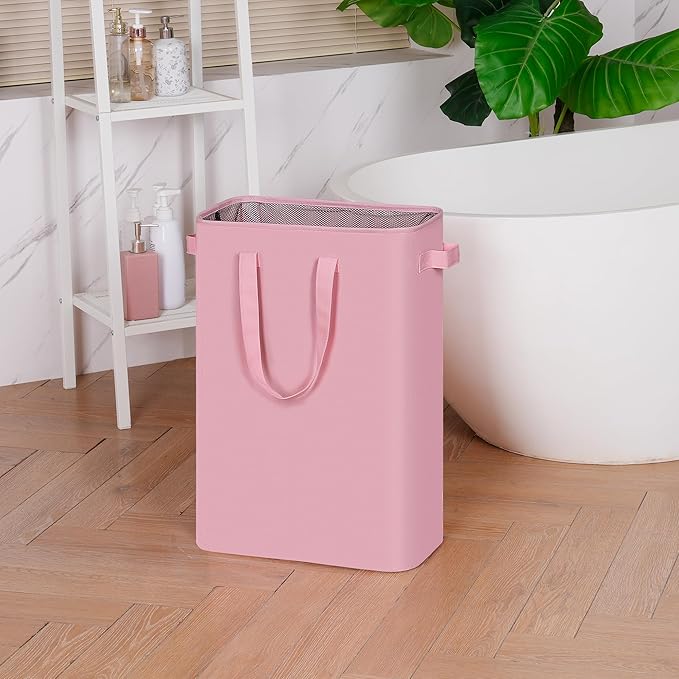 efluky Slim Laundry Basket, Narrow Laundry Hamper with Handles, Collapsible Dirty Clothes Hamper, Tall Laundry Bin for Laundr
