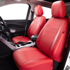 Flying Banner car seat Covers Protects Water Proof Faux Leather Carbon Fiber Fronts Rear Bench Covers (Red Red, Full Set - 8P